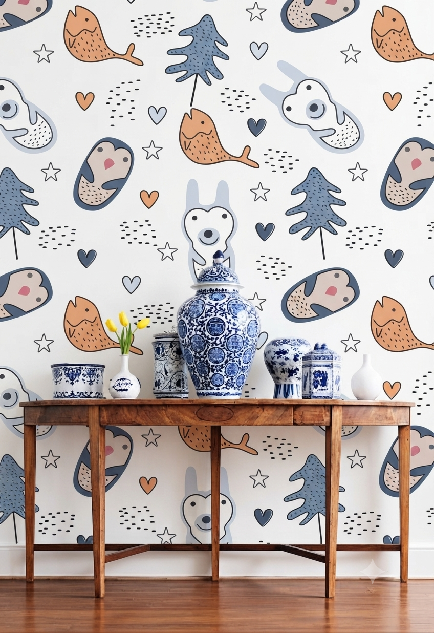 Classic Decorative Pattern Premium Wall Wallpaper.