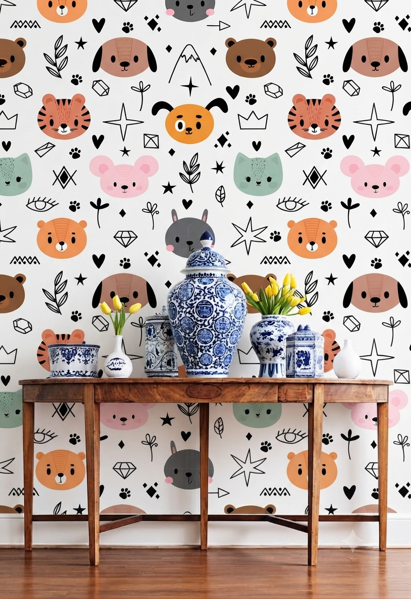 Classic Decorative Pattern Premium Wall Wallpaper.